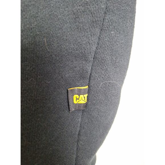 Caterpillar Men's Size Medium Black Logo Embroidered Hoodie Sweatshirt - Picture 3 of 6